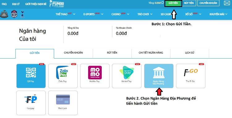 gửi tiền FUN88
