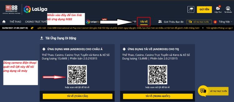 ứng dụng M88