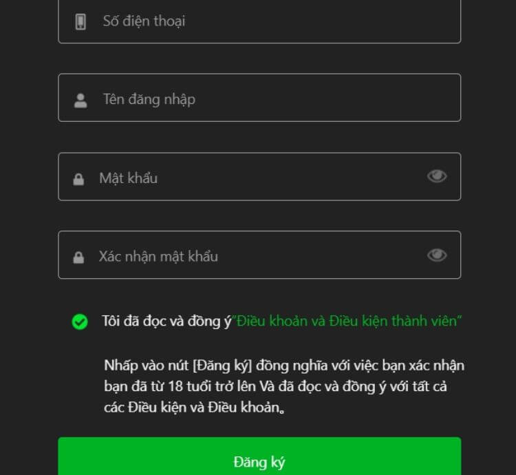 điền thông tin