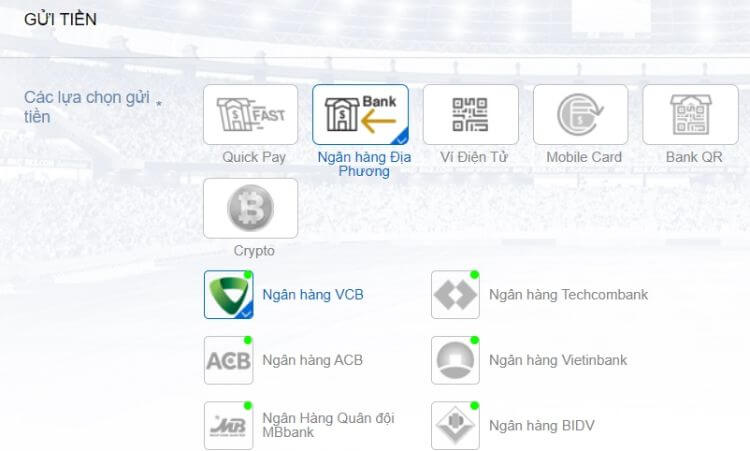 gửi tiền nhà cái BK8