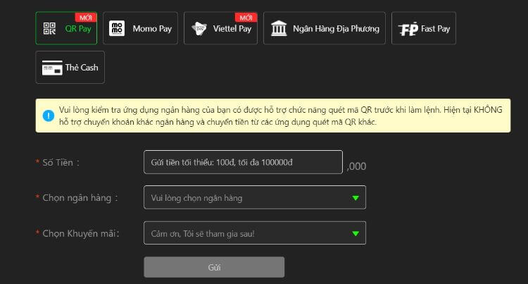 gửi tiền nhà cái JBO