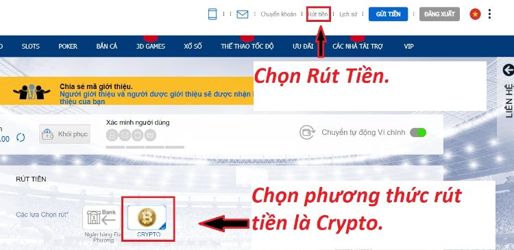 rút tiền điện tử crypto BK8