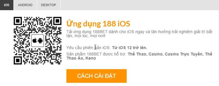 mã qr tải ứng dụng 188bet